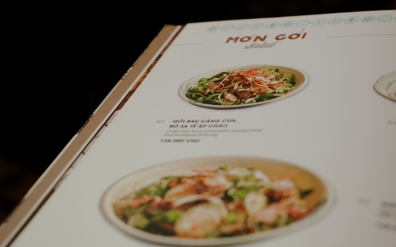 Visual dropdown menu with food and fashion product images