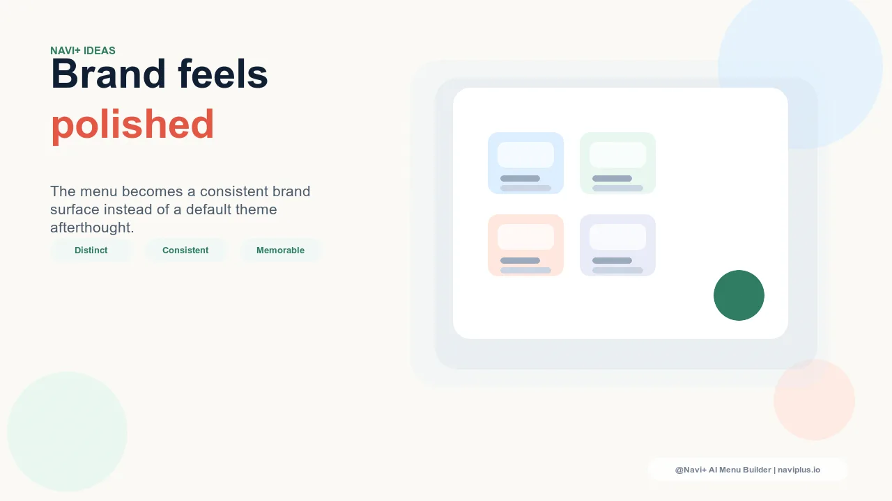 Outcome illustration for Navigation language and tone — how the words in your menu labels reflect brand personality