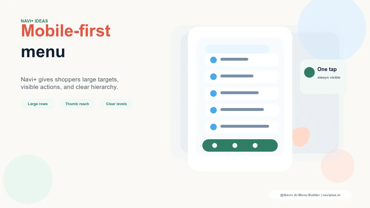 Solution illustration for 70% of your visitors are on mobile — but your menu is driving them away