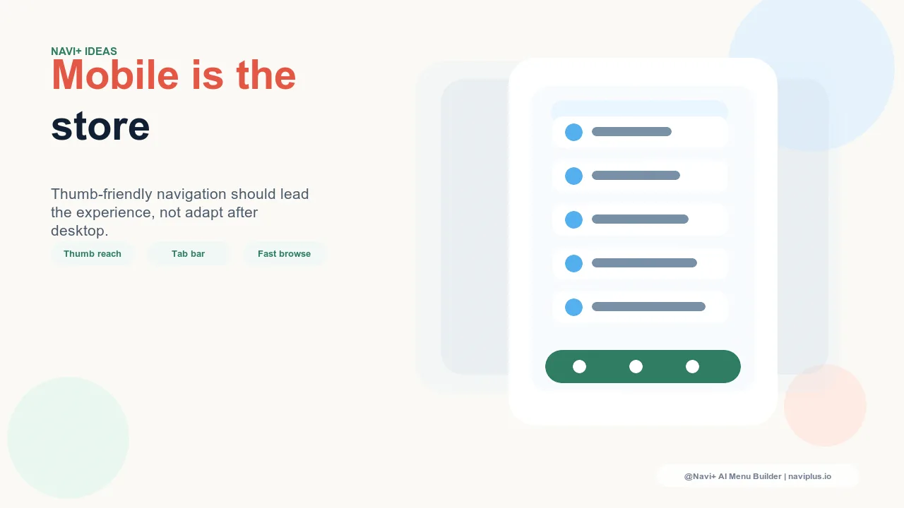 Shopper browsing a Shopify store on mobile with a clean Tab Bar navigation