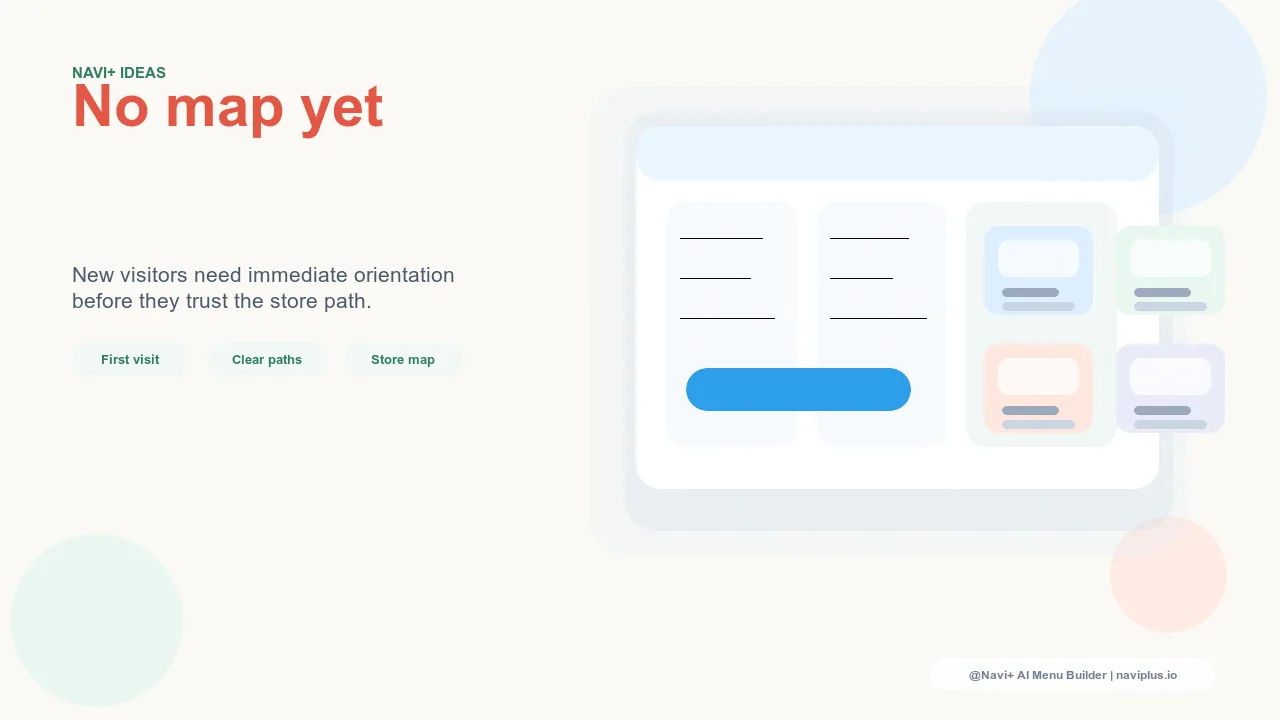 First-time visitor landing on a store with clear, oriented navigation that immediately communicates what the store offers