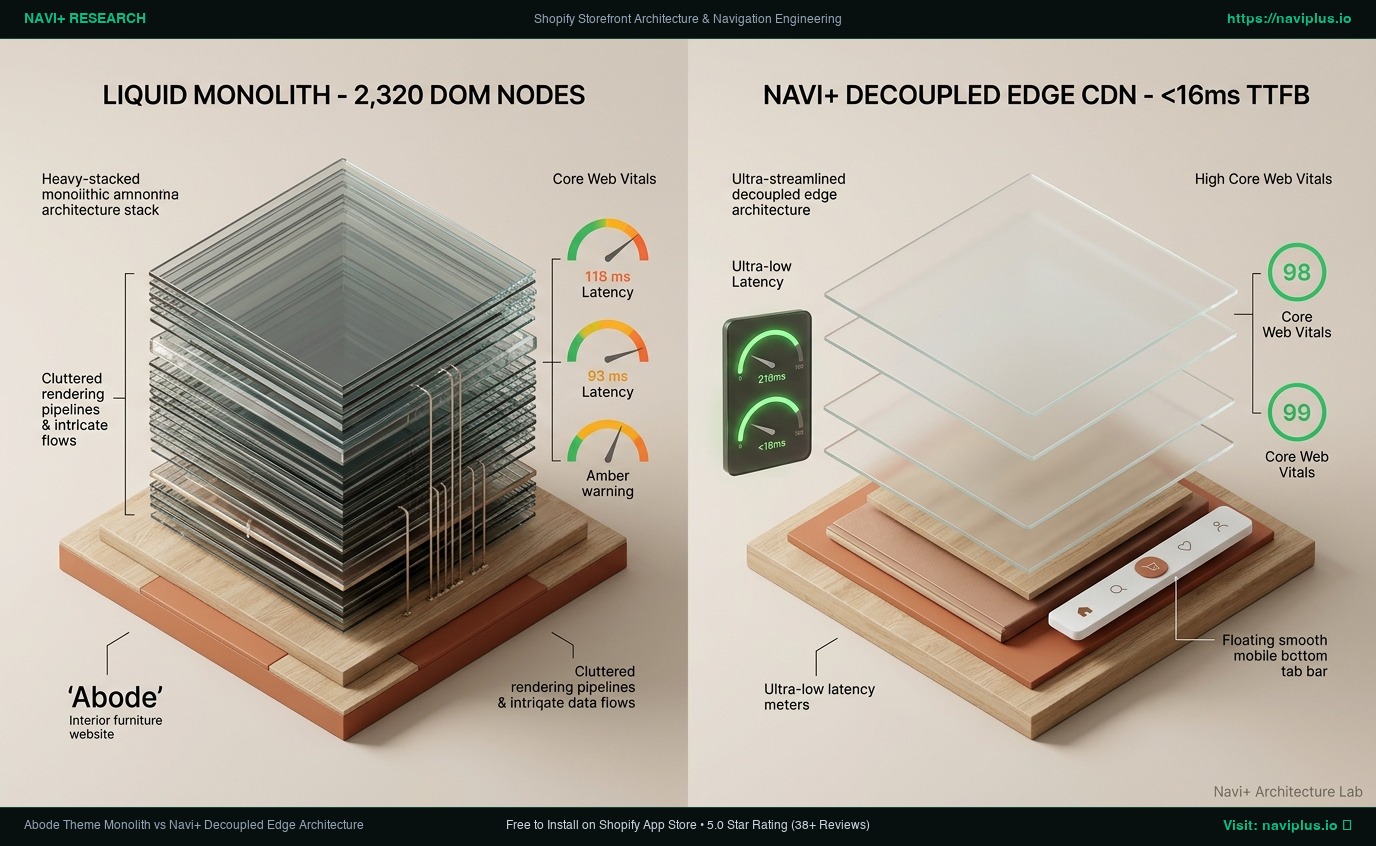 Shopify Abode Theme Review: Home Decor Monolith vs. Decoupled Edge Architecture