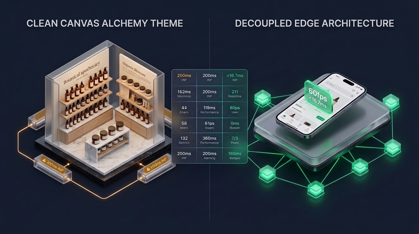 Shopify Alchemy Theme Review: Clean Canvas Monolith vs. Decoupled Edge Architecture