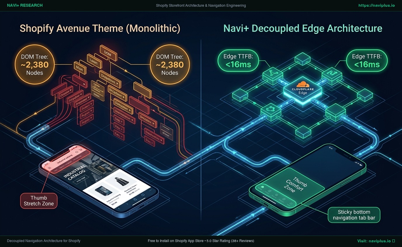 Shopify Avenue Theme Review: High-SKU Department Store Monolith vs. Decoupled Edge Architecture
