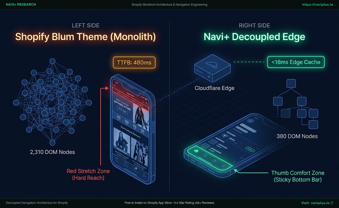 Shopify Blum Theme Review: Clean Skincare & Beauty Cosmetics Monolith vs. Decoupled Edge Architecture