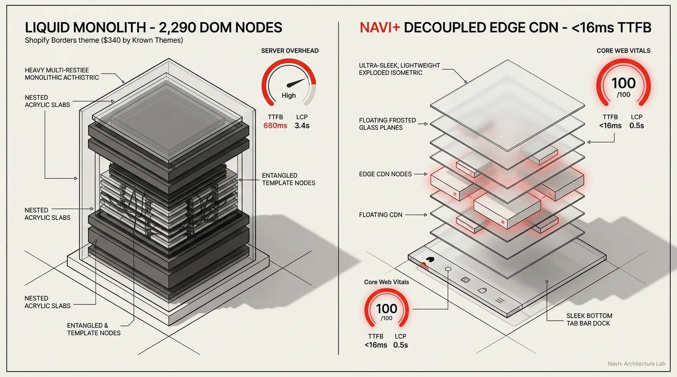 Shopify Borders Theme Review: Textile Bolt Monolith vs. Decoupled Edge Architecture