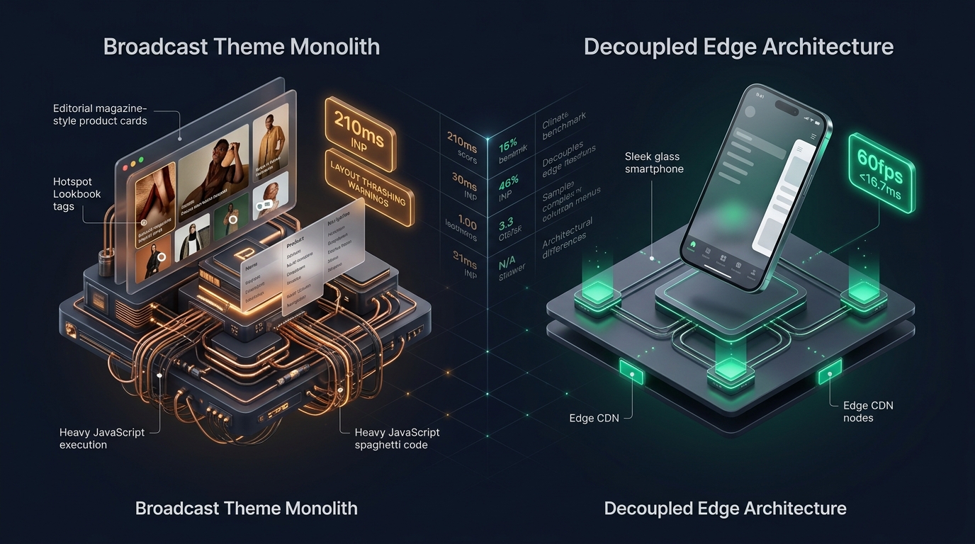 Shopify Broadcast Theme Review: Clean Canvas Monolith vs. Decoupled Edge Architecture