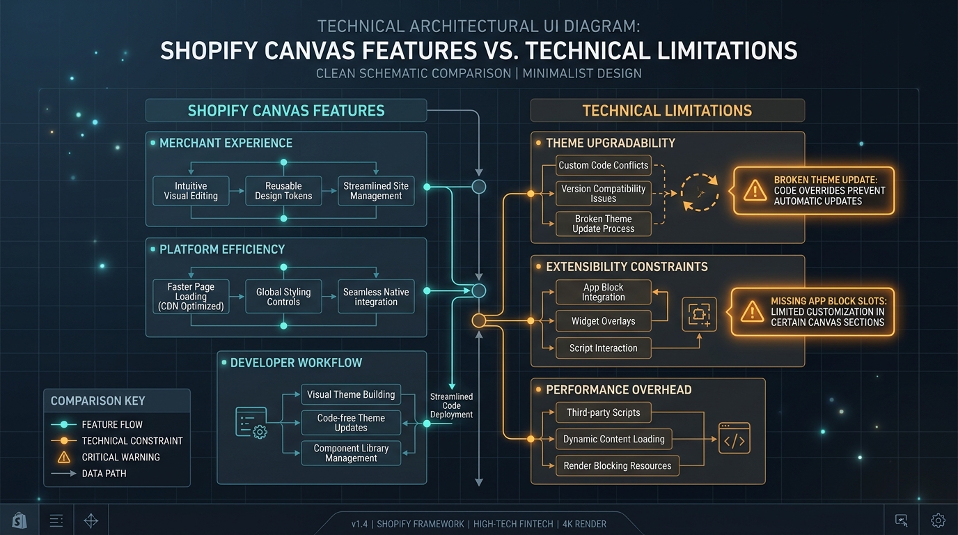 Shopify Canvas Early Access Limitations and Gotchas