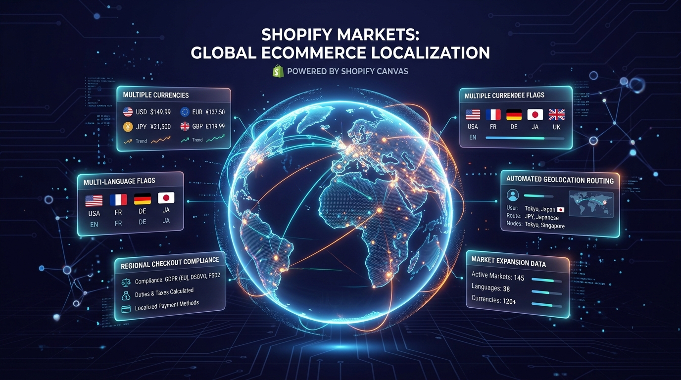 Shopify Canvas with Shopify Markets and Multi-Currency Localization