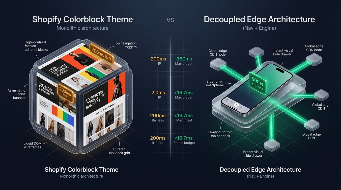 Shopify Colorblock Theme Review: Shopify Monolith vs. Decoupled Edge Architecture