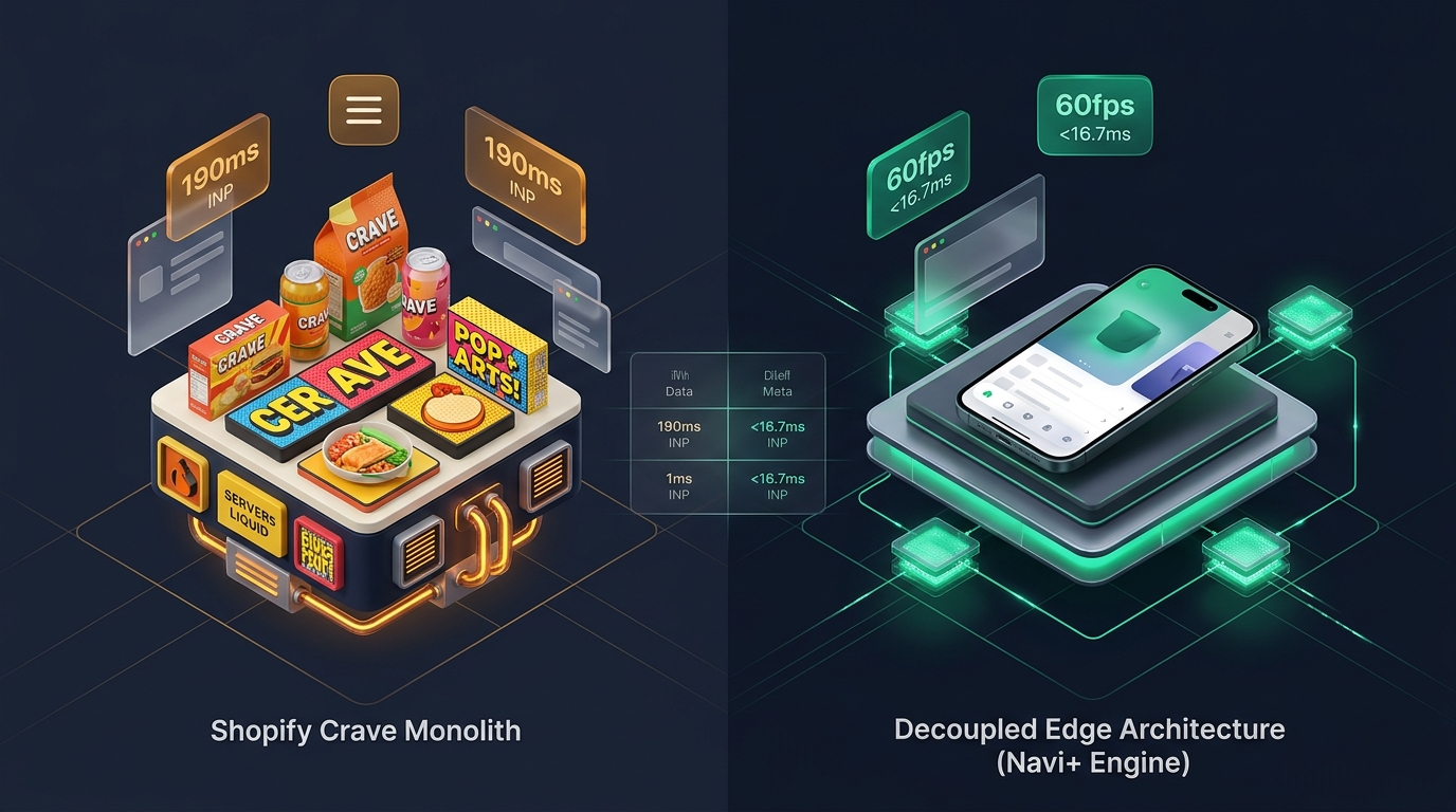 Shopify Crave Theme Review: Shopify Monolith vs. Decoupled Edge Architecture