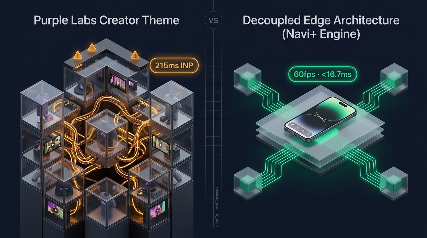Shopify Creator Theme Review: Purple Labs Monolith vs. Decoupled Edge Architecture