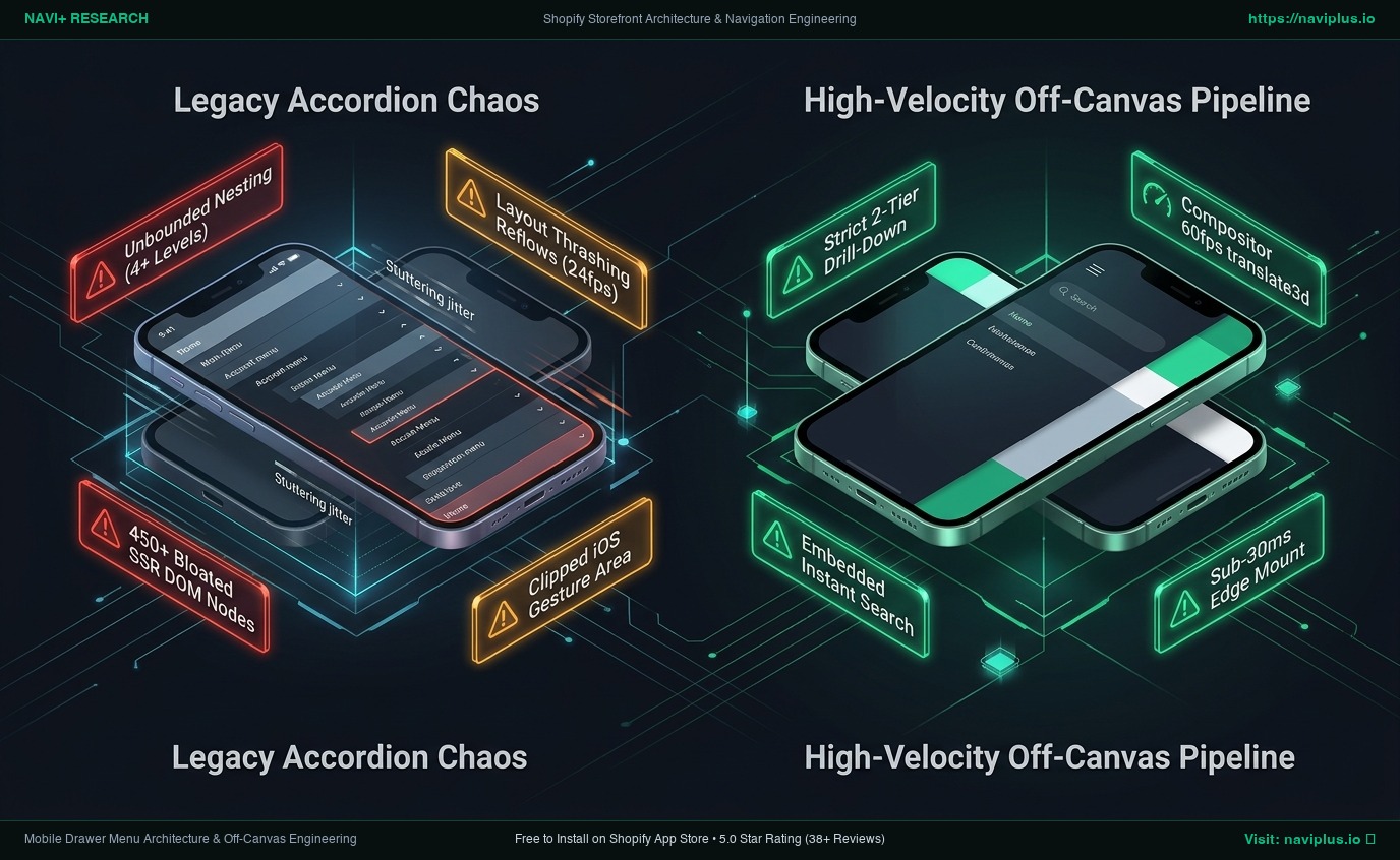 Mobile Drawer Menu Architecture: Engineering High-Velocity Off-Canvas Navigation for Shopify