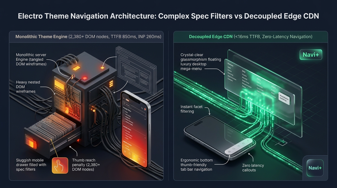 Shopify Electro Theme Review: eComX Tech Monolith vs. Decoupled Edge Architecture