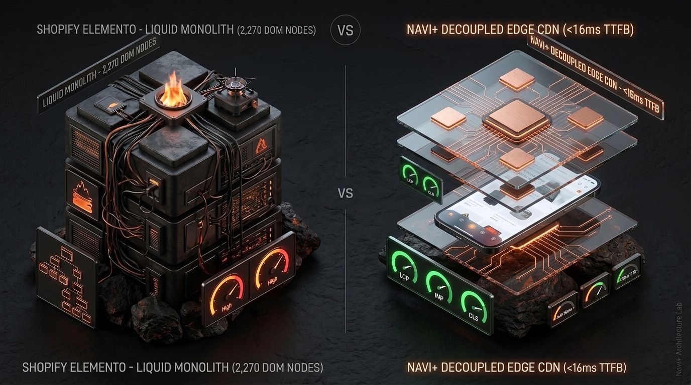 Shopify Elemento Theme Review: Textile Bolt Monolith vs. Decoupled Edge Architecture
