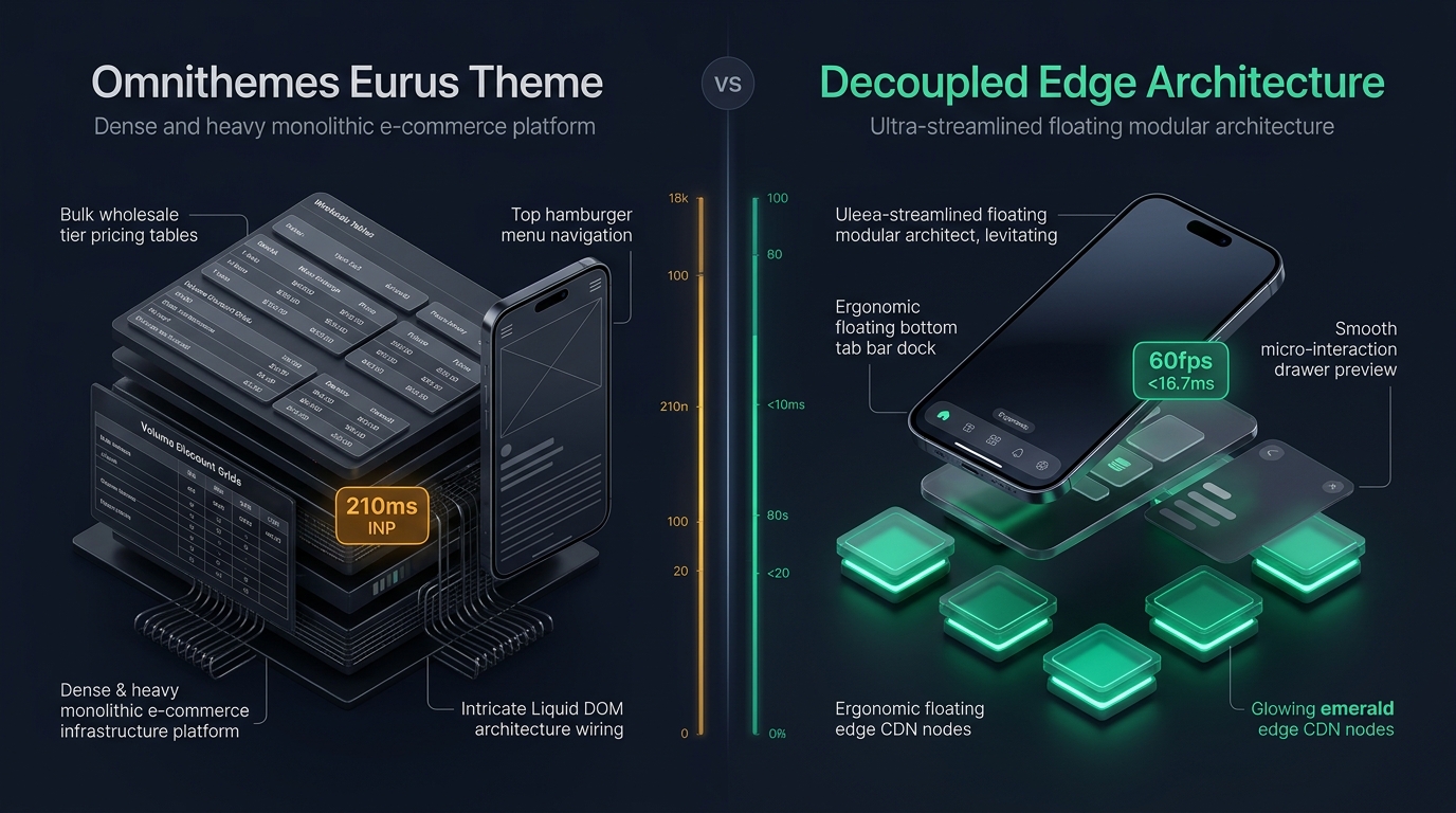 Shopify Eurus Theme Review: Omnithemes High-Velocity Monolith vs. Decoupled Edge Architecture