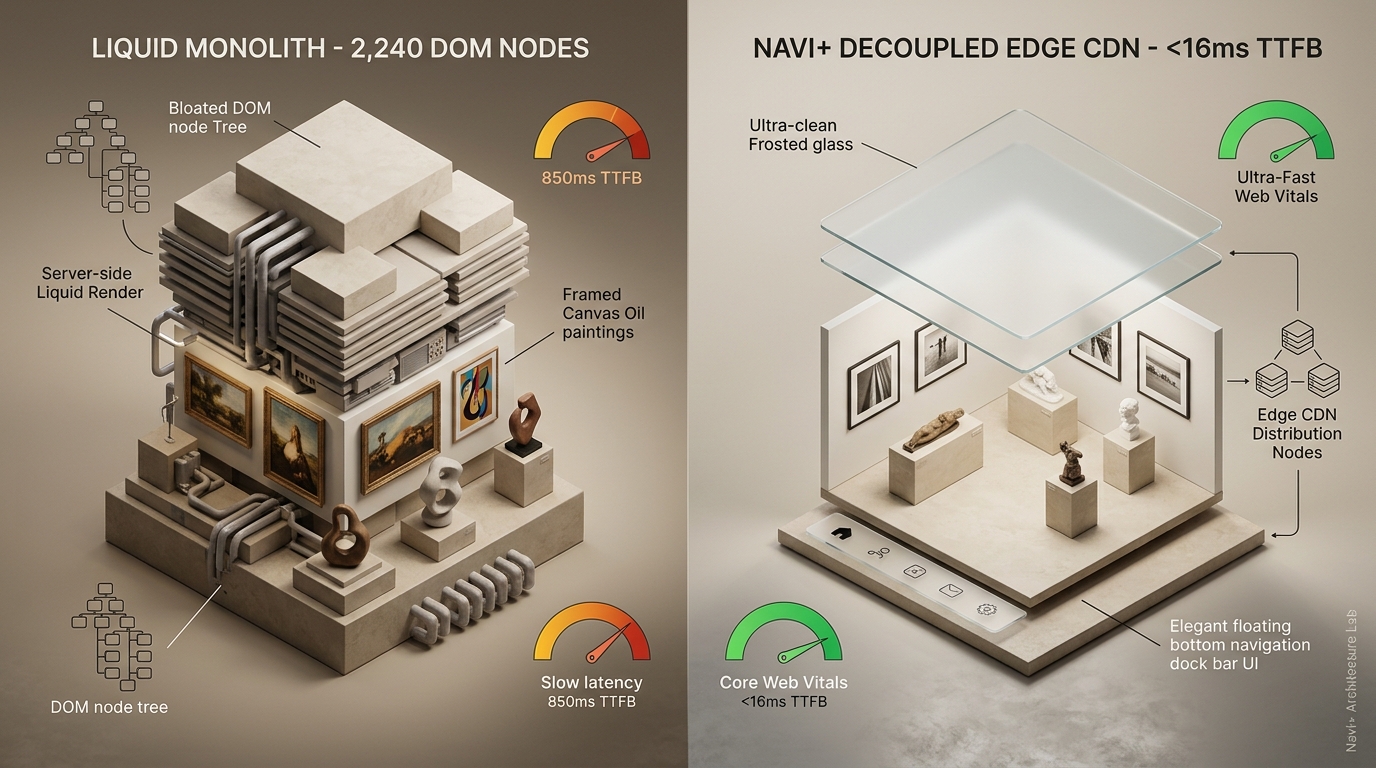 Shopify Exhibit Theme Review: Textile Bolt Monolith vs. Decoupled Edge Architecture