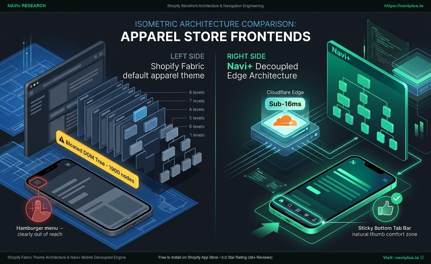 Shopify Fabric Theme: Apparel Flagship Review, Navigation Limitations, and How Navi+ Boosts Mobile Conversions