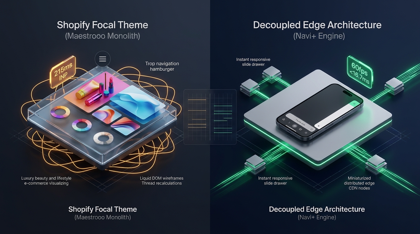 Shopify Focal Theme Review: Maestrooo Monolith vs. Decoupled Edge Architecture