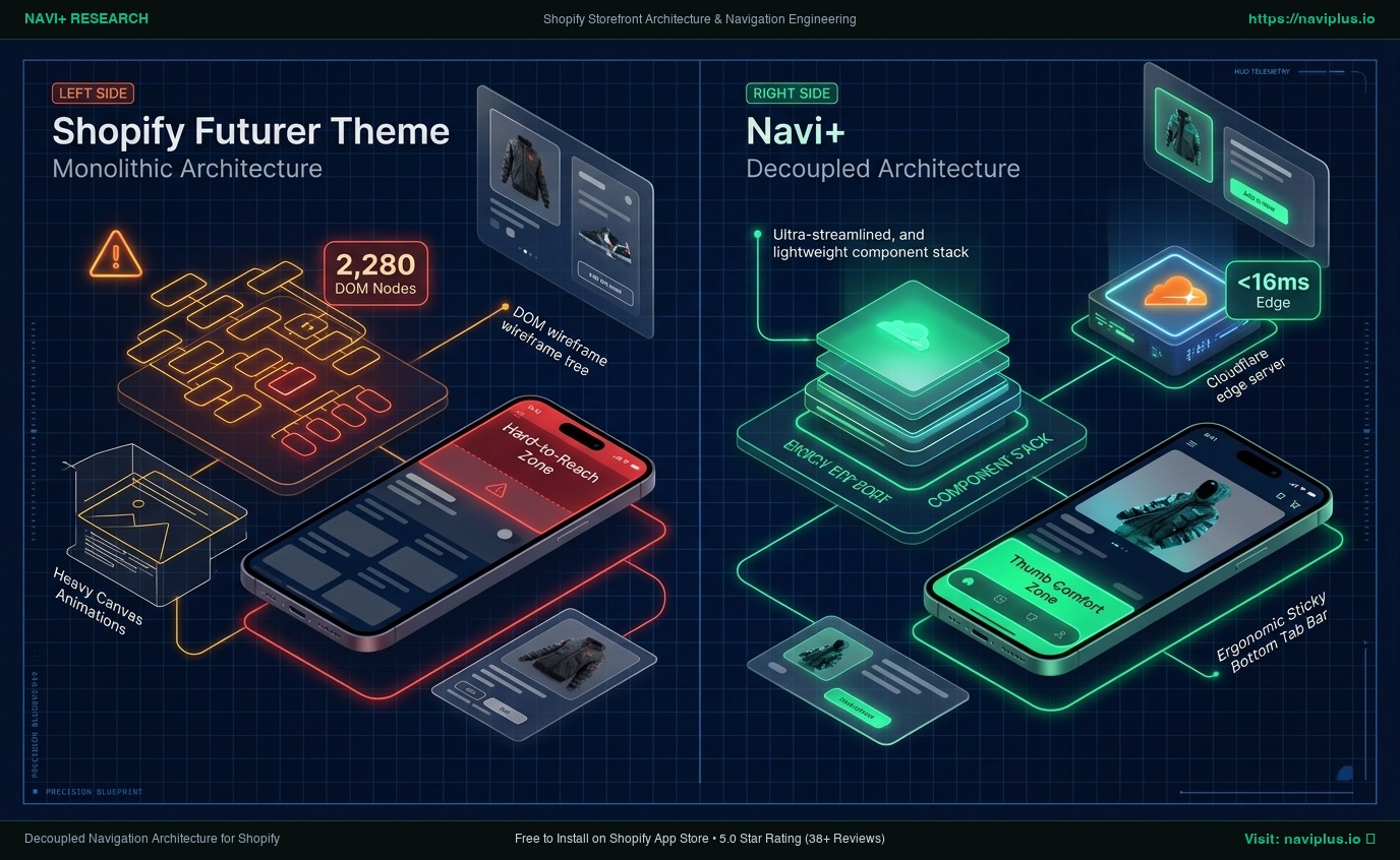 Shopify Futurer Theme Review: Cyberpunk Techwear & High-Velocity Drop Monolith vs. Decoupled Edge Architecture