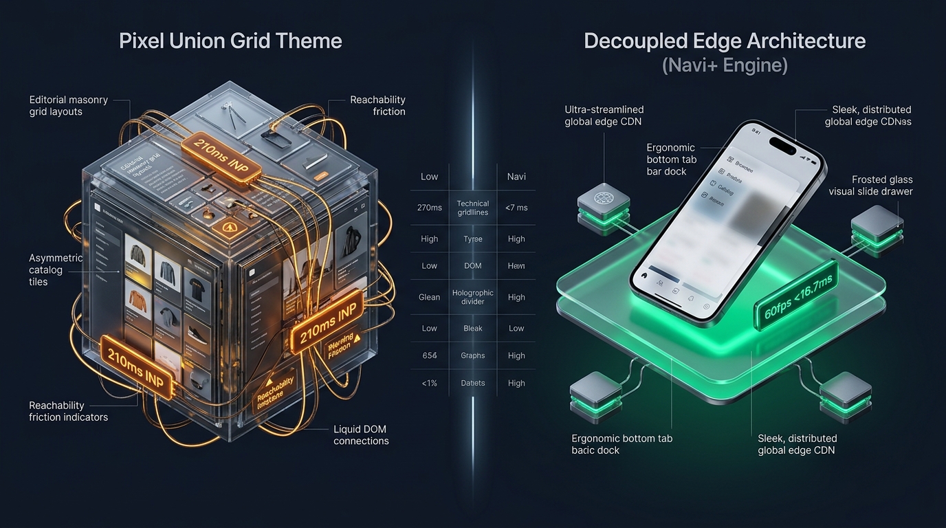 Shopify Grid Theme Review: Pixel Union Monolith vs. Decoupled Edge Architecture