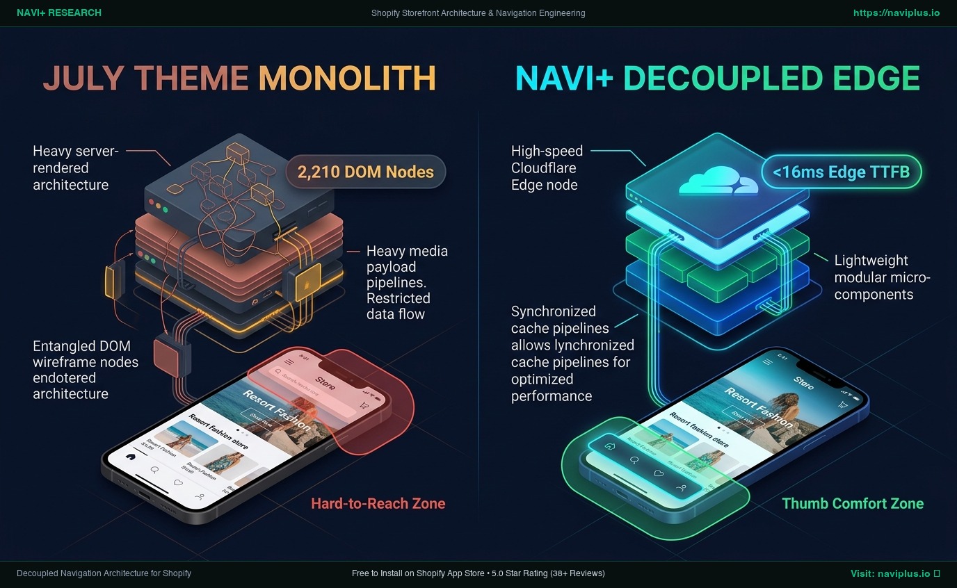 Shopify July Theme Review: Liquid Monolith vs. Decoupled Edge Architecture
