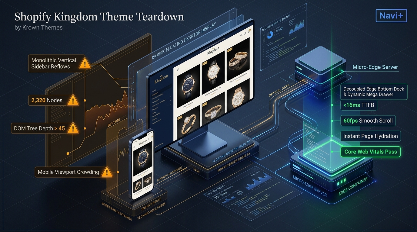 Shopify Kingdom Theme Review: Krown Themes Monolith vs. Decoupled Edge Architecture