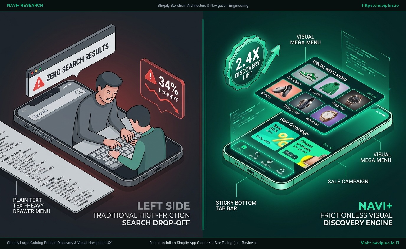 Concept illustration: 1,000+ SKU Shopify Store Information Architecture