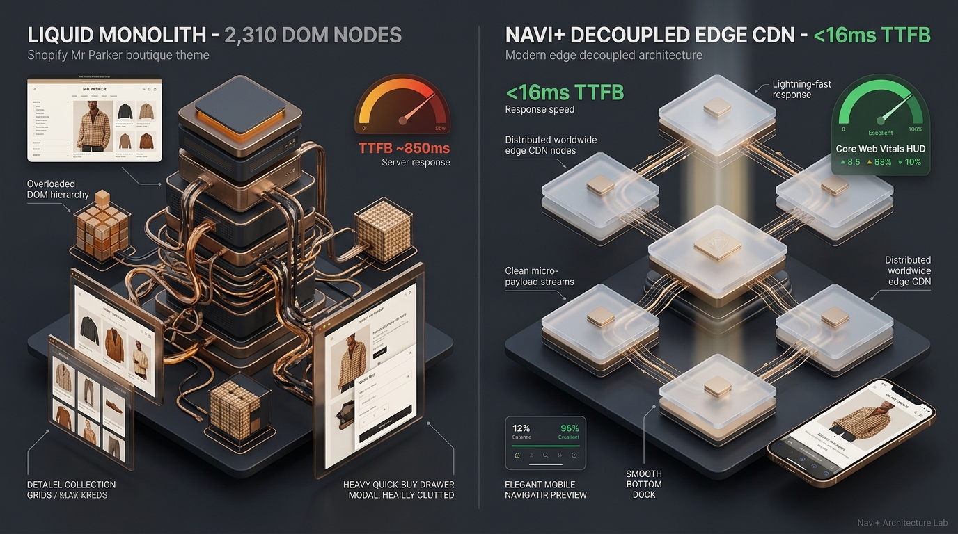 Shopify Mr Parker Theme Review: Apparel Boutique Monolith vs. Decoupled Edge Architecture