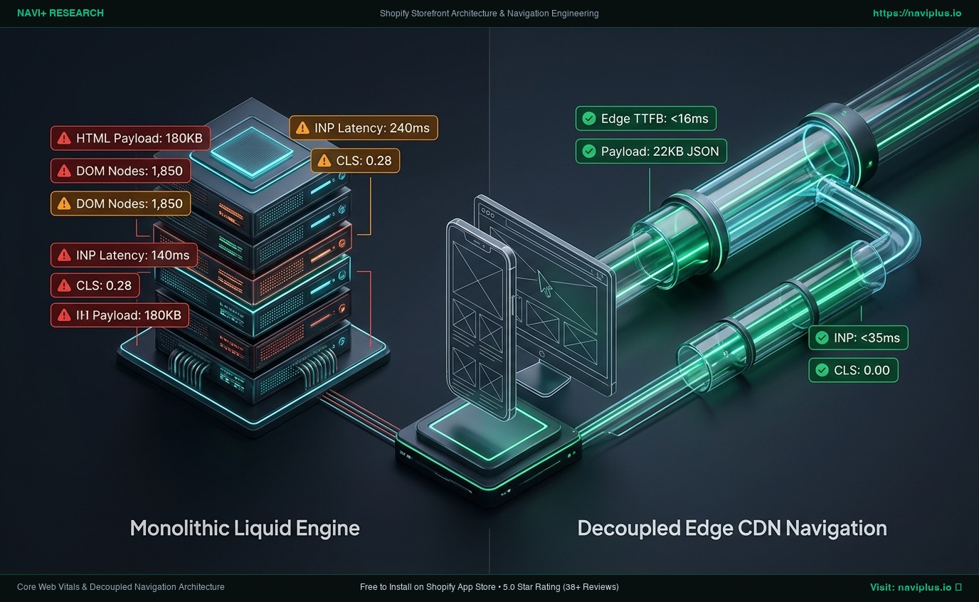 Navigation Architecture and Core Web Vitals: Engineering Sub-300ms Shopify Storefronts