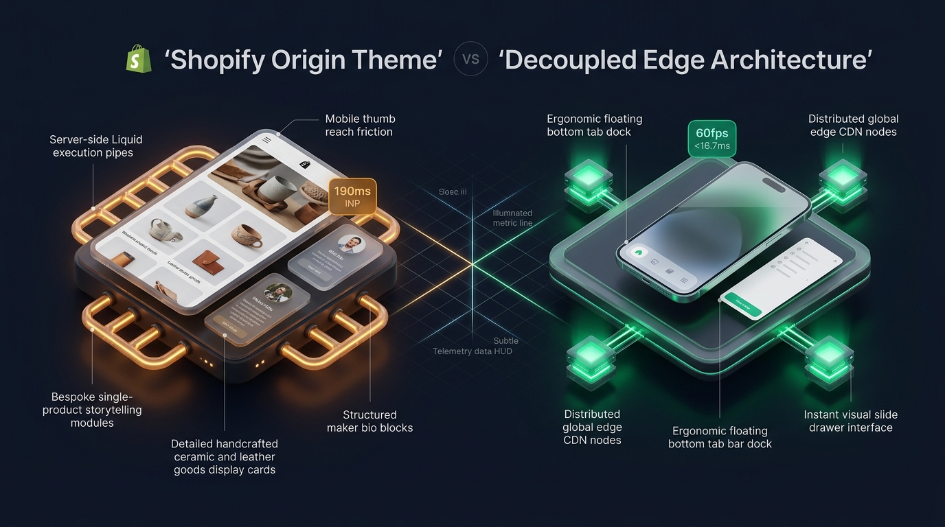 Shopify Origin Theme Review: Shopify Monolith vs. Decoupled Edge Architecture