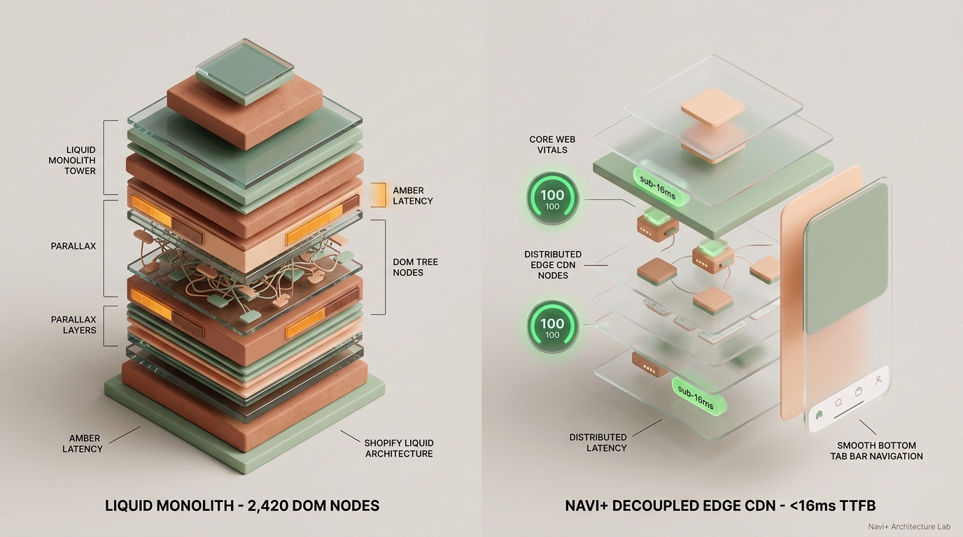 Shopify Pebble Theme Review: Visual Storytelling, Fluid Typography & Parallax Monolith vs. Decoupled Edge Architecture