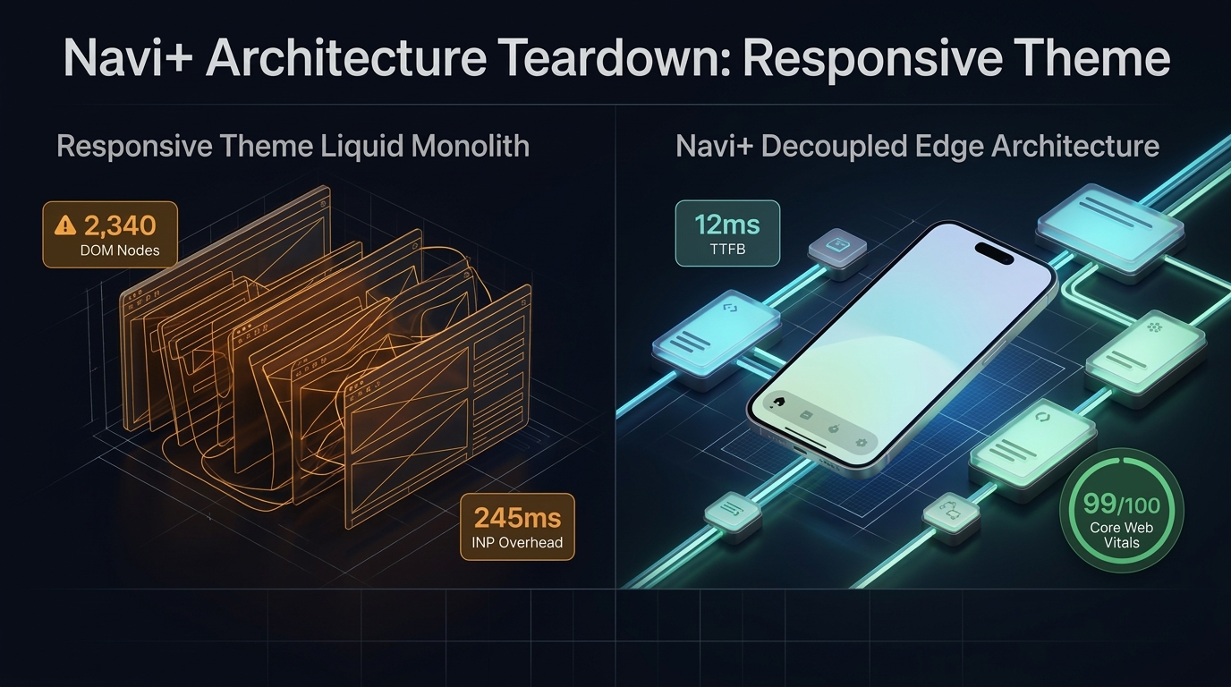 Shopify Responsive Theme Review: Out of the Sandbox Monolith vs. Decoupled Edge Architecture