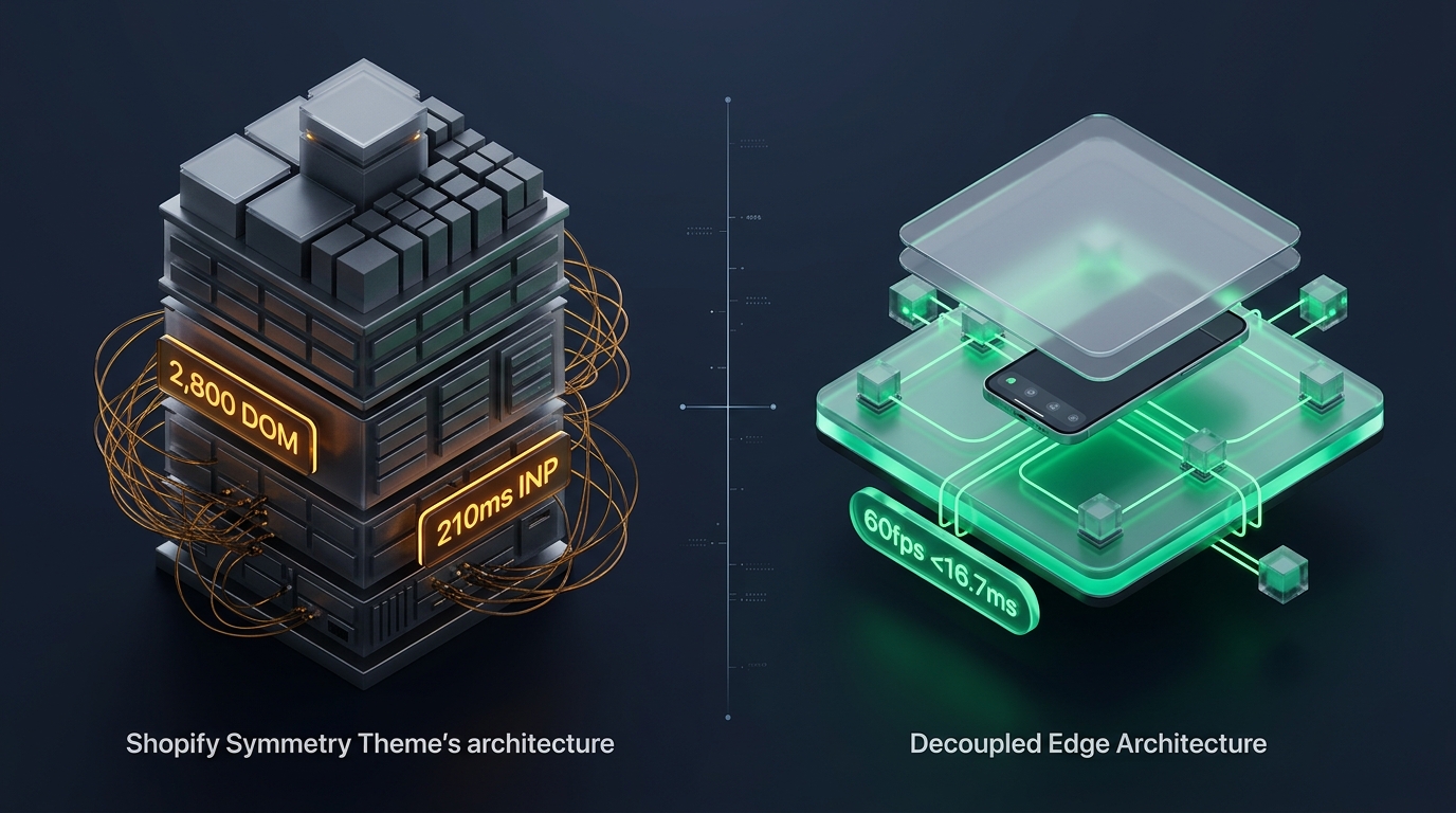 Shopify Symmetry Theme Review: Clean Canvas Monolith vs. Decoupled Edge Architecture