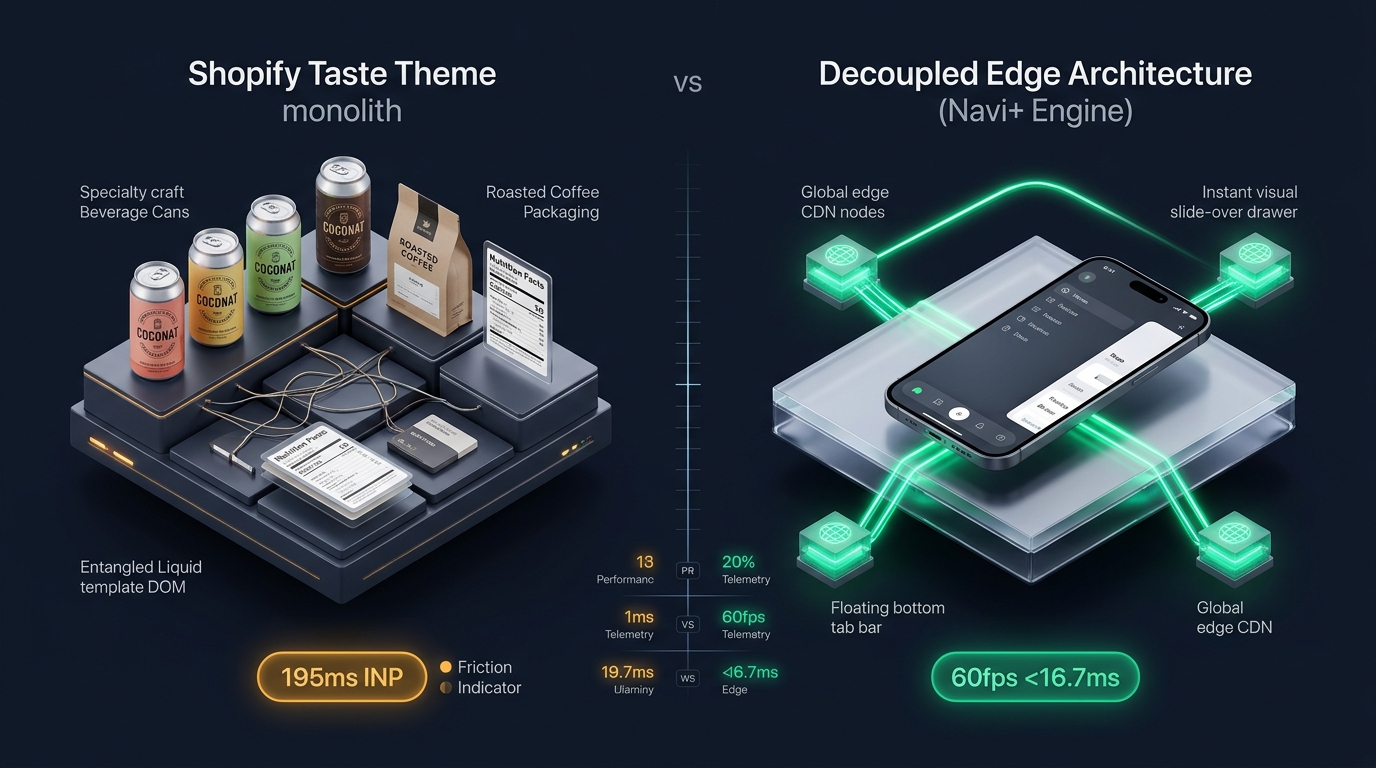 Shopify Taste Theme Review: Shopify Monolith vs. Decoupled Edge Architecture