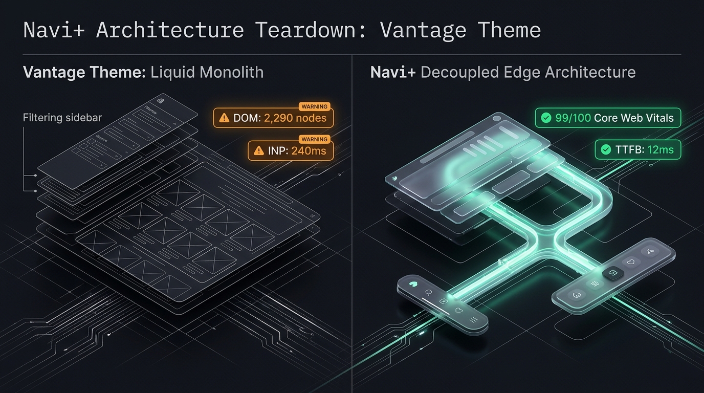 Shopify Vantage Theme Review: WeTheme Monolith vs. Decoupled Edge Architecture