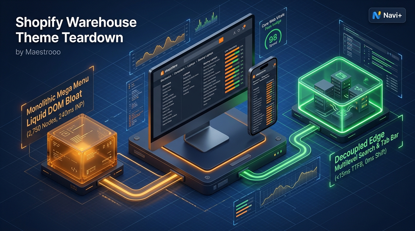 Shopify Warehouse Theme Review: Maestrooo High-SKU Monolith vs. Decoupled Edge Architecture