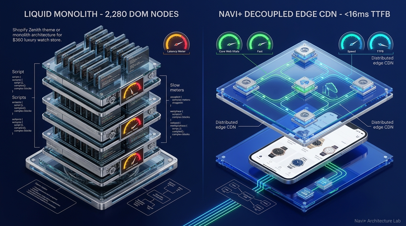 Shopify Zenith Theme Review: Ultra-Luxury Horology Monolith vs. Decoupled Edge Architecture